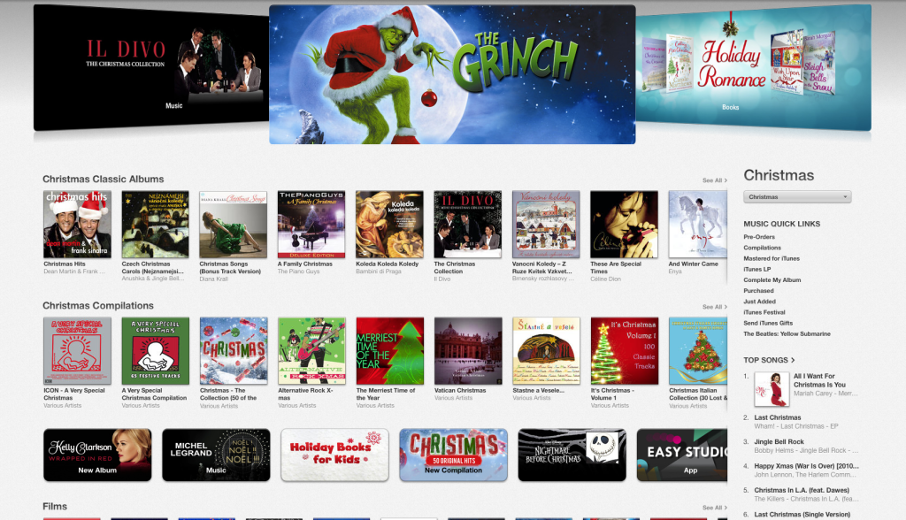 christmas itunes store