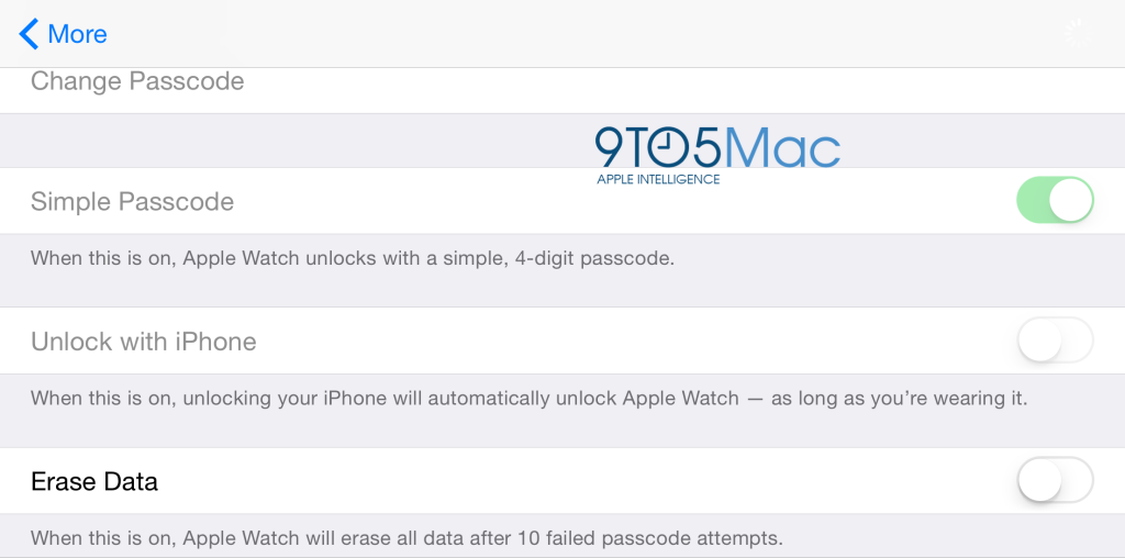 apple watch passcode