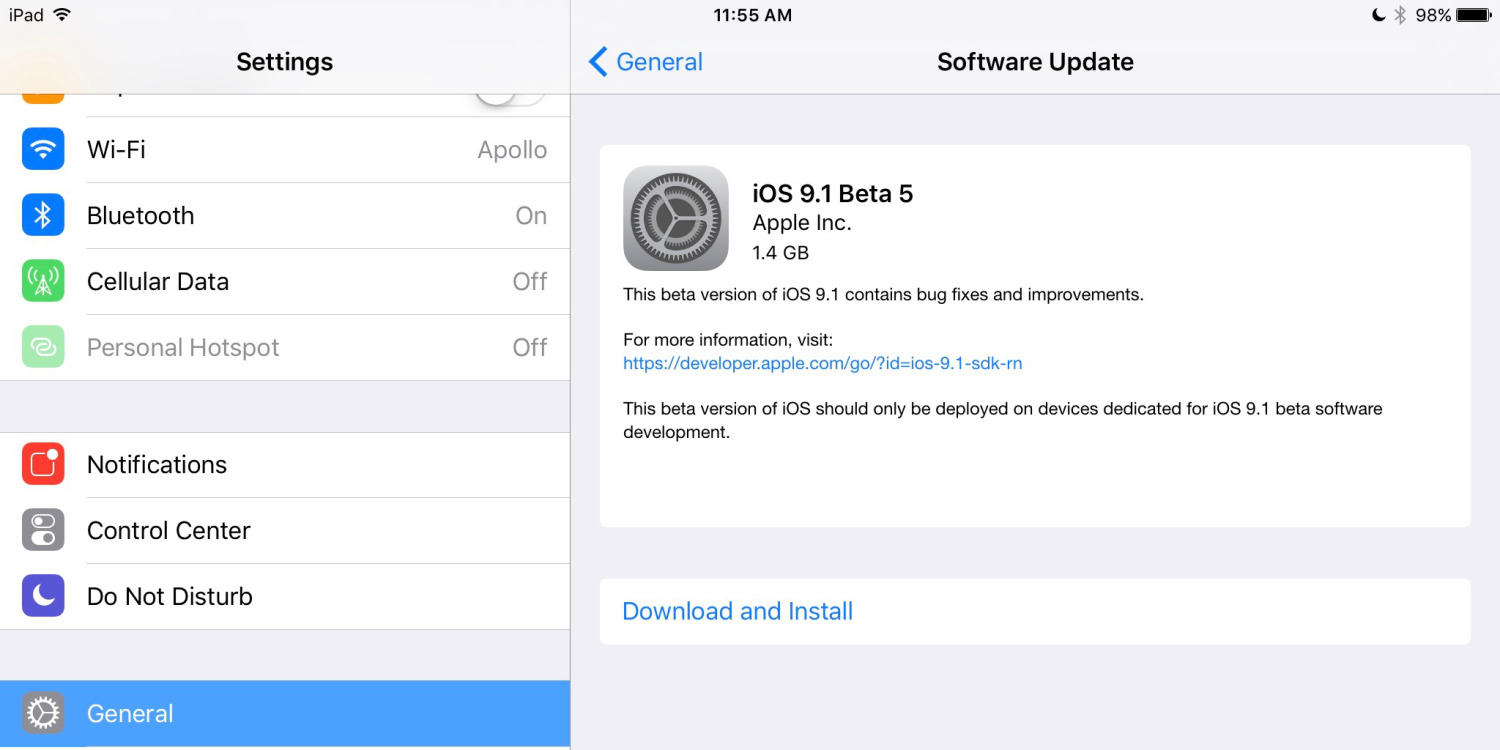 iOS9.1 screen beta5