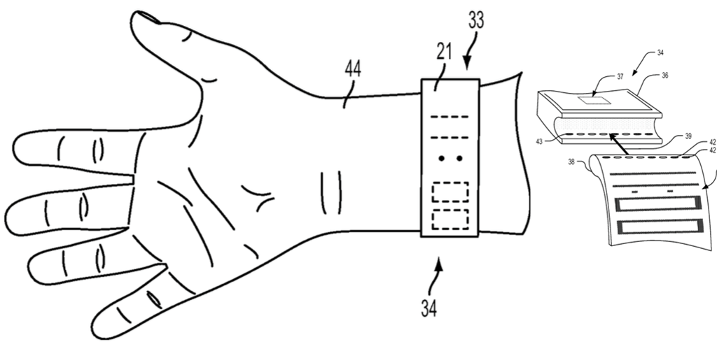apple-watch-fabric-band optická vlákna patent