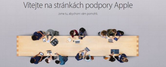 Apple přepracoval stránku podpory na Apple.cz