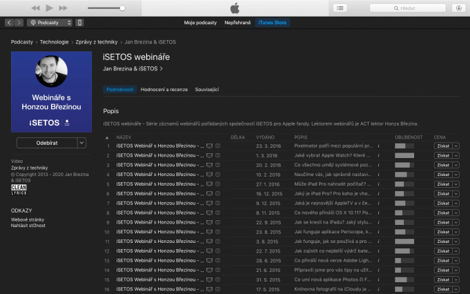 Aplikace Podcasty slaví 50 miliard stažení