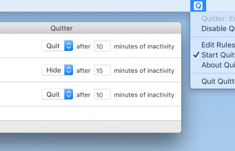 Aplikace Quitter pro Mac vám umožní časové vypnutí nepoužívaných aplikací