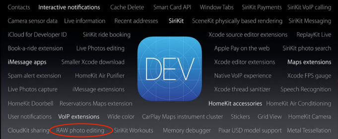 iOS 10 přináší podporu RAW formátu!