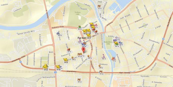 Díky této mapě zjistíte, jací Pokémoni se nachází ve vašem okolí