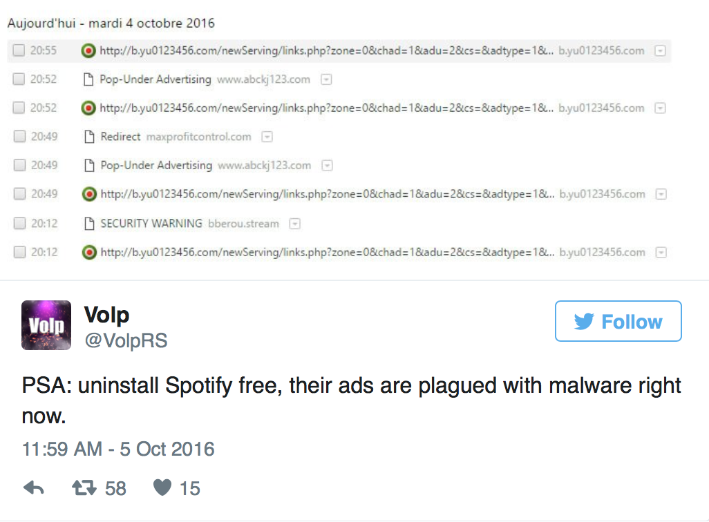 Spotify-malware