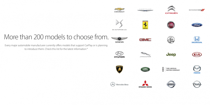 Seznam nově přidaných automobilů, které nyní podporují CarPlay