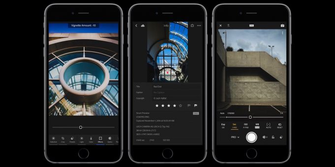 Adobe Lightroom pro iOS získalo lepší rozhraní a přidání autorských práv fotografa