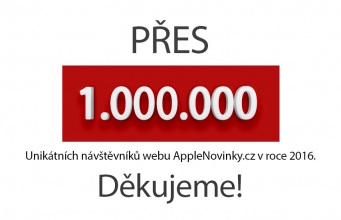 Přes 1 milion unikátních návštěvníků webu AppleNovinky.cz v roce 2016!