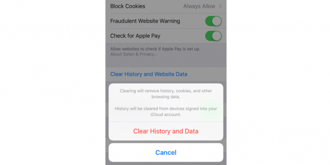 iCloud tajně ukládání smazanou historii Safari