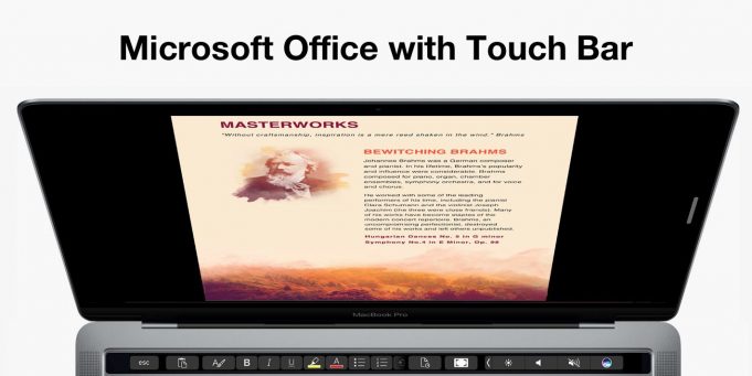 Touch Bar bude za chvíli podporovat Word, Excel a PowerPoint