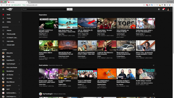 Přepněte si vzhled YouTube na „tmavý režim“