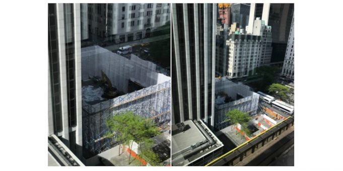 Ikonická skleněná kostka na 5th Avenue se vrací, rekonstrukce Apple Storu už je skoro hotová