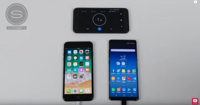 Test rychlosti nabíjení iPhone 8 Plus vs Samsung Galaxy Note 8