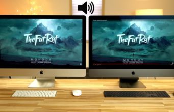 Srovnání – iMac Pro a 5K iMac, reproduktory a FaceTime kamery