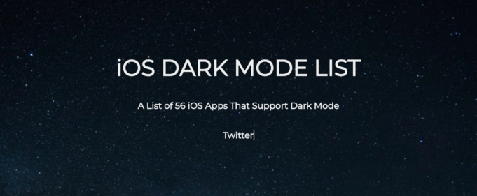 Seznam aplikací v „Dark Mode“ režimu pro iPhone