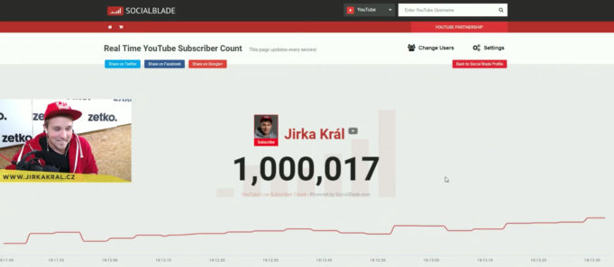 Druhý youtuber v ČR přesáhl 1 milion odběratelů!