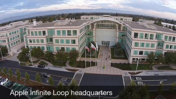 Jak vypadá kampus Apple Infinite Loop z dronu?