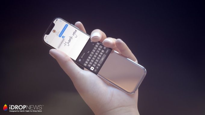 Koncept iPhonu se zakřiveným a bezdotykovým displejem