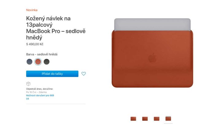 Apple začal prodávat kožená pouzdra na MacBook Pro 13″ a 15″