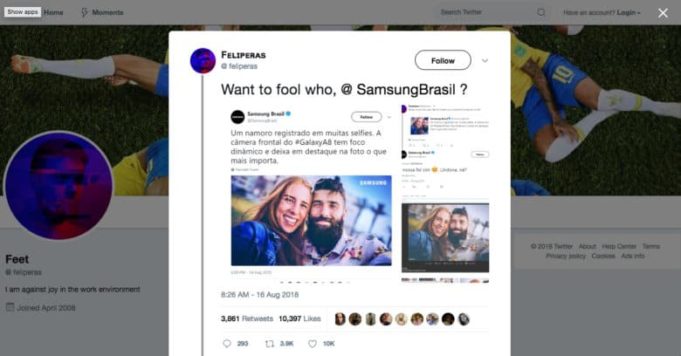 Samsung propagoval focení smartphonem, ale fotka byla ze zrcadlovky