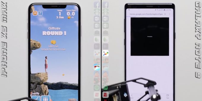 Srovnávací test rychlosti iPhone Xs Max vs Samsung Galaxy Note 9