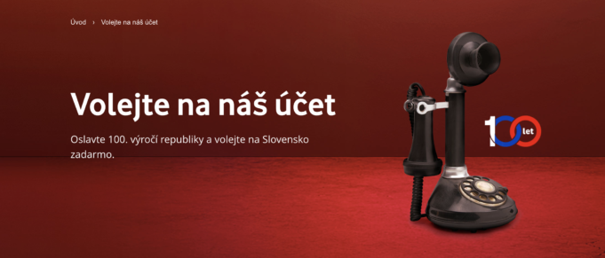 Vodafone – Oslavte 100. výročí republiky a volejte na Slovensko zadarmo!
