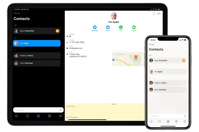 Aplikace Cardhop pro iOS vám usnadní správu kontaktů
