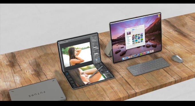 Koncept – Skládací zařízení, které je kombinací iPadu a Macu