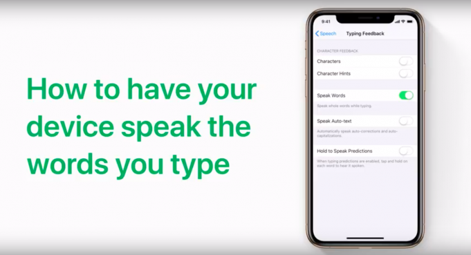 Apple návody – Jak nastavit čtení slov, které píšete na iPhonu nebo iPadu
