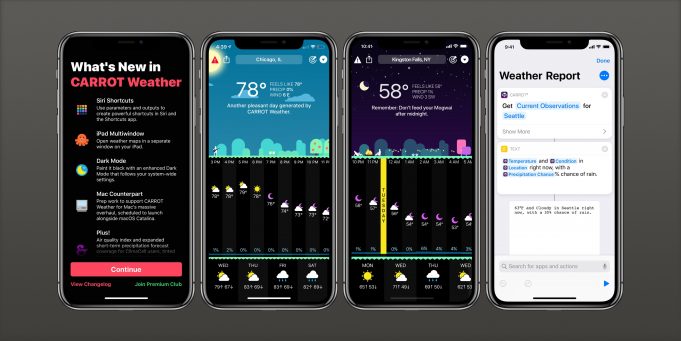 Aplikace Carrot Weather obdržela aktualizaci, která přináší tmavý režim a spoustu dalšího