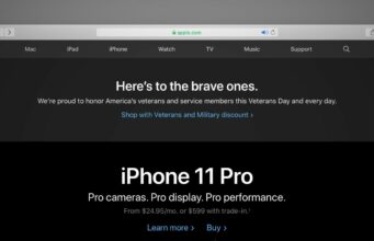 Apple přidal banner na svou domovskou stránku v USA na oslavu amerických veteránů