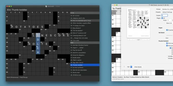 Oblíbená křížovkářská aplikace Black Ink pro Mac byla aktualizována
