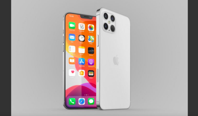 Koncept – iPhone 12 Pro s fotoaparátem s čtyřmi objektivy