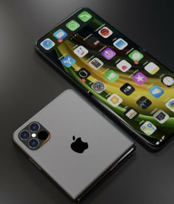 Koncept – Skládací iPhone Flip s fotoaparátem s čtyřmi objektivy