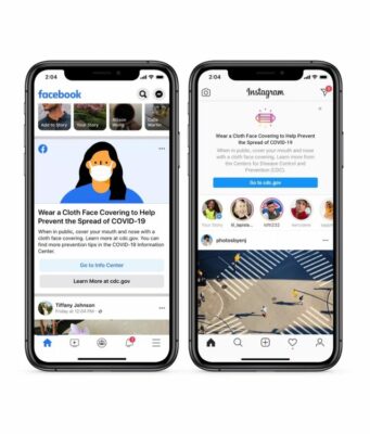 Facebook bude obsahovat nový banner, který bude uživatele povzbuzovat k nošení roušky