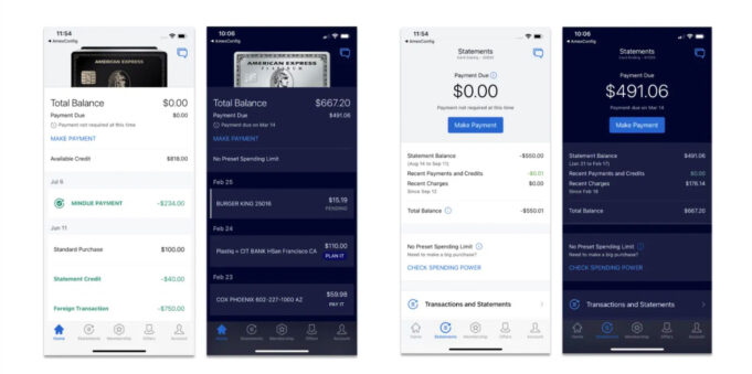 Aplikace Amex byla aktualizována s podporou pro tmavý režim