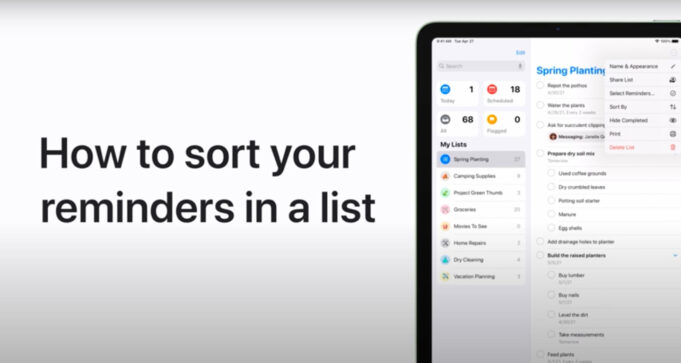 Apple návody – Jak seřadit připomínky v seznamu na iPhonu a iPadu