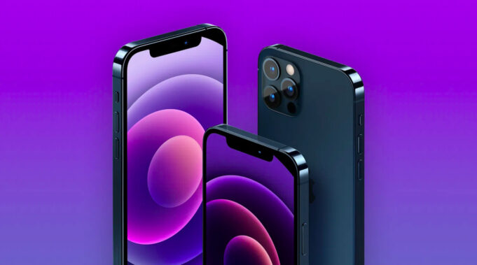 Stáhněte si fialovou tapetu z iPhone 12 a iPhone 12 mini