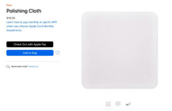 Doba dodání čistícího hadříku Apple se prodloužila až do listopadu