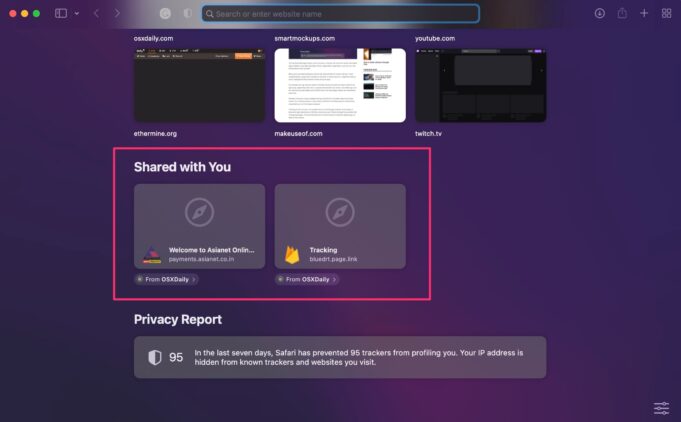 Návod – Jak zobrazit všechny odkazy sdílené s vámi v Safari na Macu