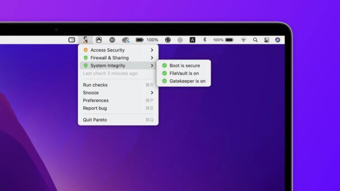 Aplikace „Pareto Security“ vám pomůže zkontrolovat nastavení zabezpečení vašeho Macu