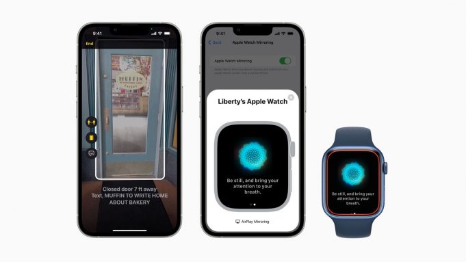 Apple představil řadu nových funkcí zpřístupnění, včetně detekce dveří, zrcadlení Apple Watch a dalších