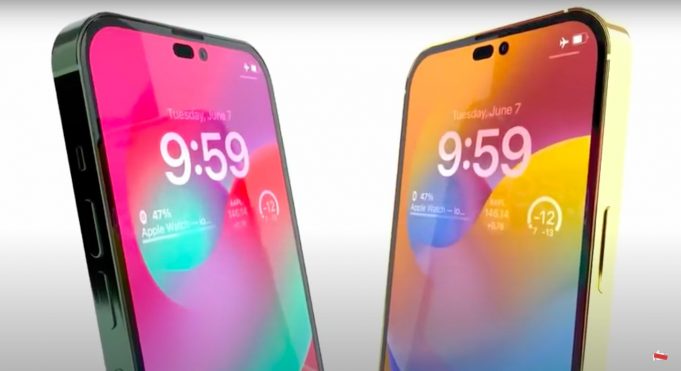 Koncept – iPhone 14 Pro s vylepšeným displejem a v několika nových barvách