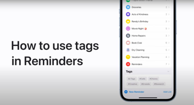 Apple návody – Jak používat tagy v aplikaci Připomínky na iPhonu, iPadu a iPodu touch