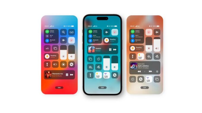 Koncept – iOS 17 s vylepšenou zamykací obrazovkou, novým ovládacím centrem a další