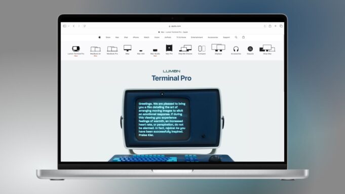 Apple propaguje seriál Odloučení novým počítačem „Lumon Terminal Pro“ na svém webu