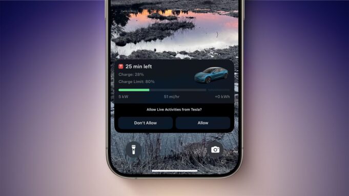 Tesla aktualizovala svou aplikaci pro iPhone s podporou funkce živé aktivity