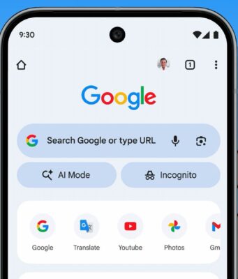 Google aktualizoval aplikaci Chrome pro iPhone a iPad o nové tlačítko Režim AI