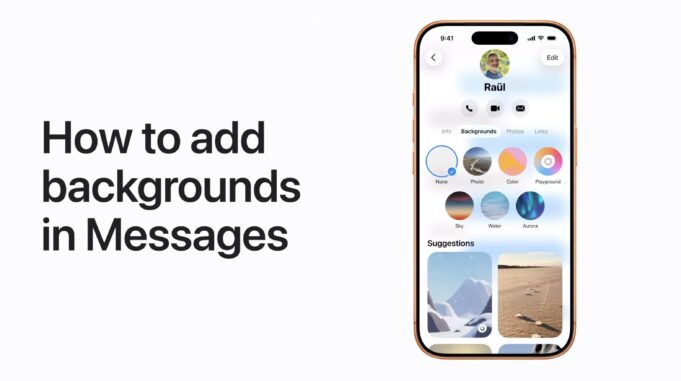 Apple návody – Jak přidat pozadí v aplikaci Zprávy na iPhonu, iPadu, Macu a Apple Vision Pro